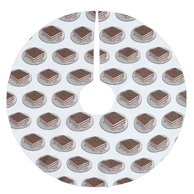 Jupon De Sapin En Polyester Brossé Illustration de gâteau de Tiramisu (Devant)