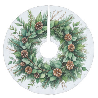 Jupon De Sapin En Polyester Brossé Illustration de jupe d'arbre avec couronne de pin