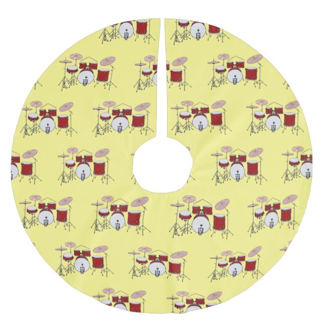 Jupon De Sapin En Polyester Brossé Illustration de kit de batterie (Devant)