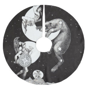 Jupon De Sapin En Polyester Brossé Illustration de la nuit divine de l'univers du cie