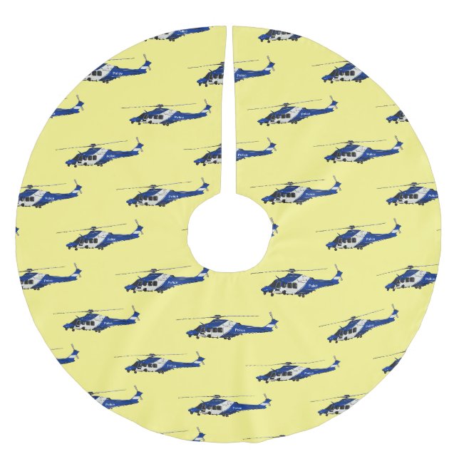 Jupon De Sapin En Polyester Brossé Illustration de l'hélicoptère de police (Devant)