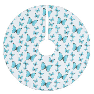 Jupon De Sapin En Polyester Brossé Illustration de papillons Morpho