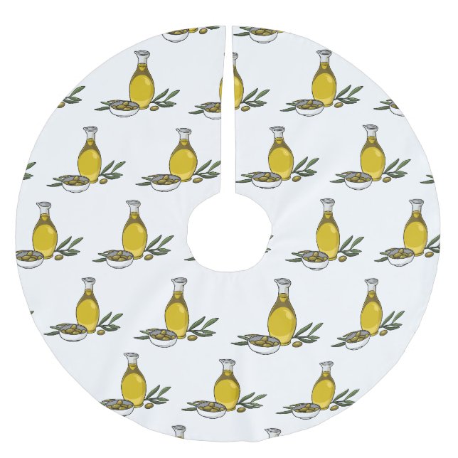 Jupon De Sapin En Polyester Brossé Illustration d'huile d'olive (Devant)