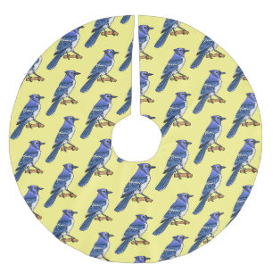 Jupon De Sapin En Polyester Brossé Illustration d'oiseau de jay bleu