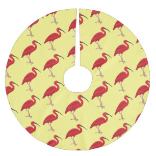 Jupon De Sapin En Polyester Brossé Illustration d'oiseau Scarlet ibis