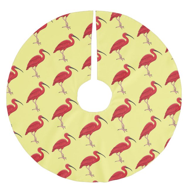 Jupon De Sapin En Polyester Brossé Illustration d'oiseau Scarlet ibis (Devant)