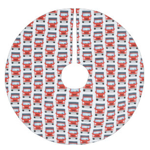 Jupon De Sapin En Polyester Brossé Illustration d'un camion kawaii rouge mou