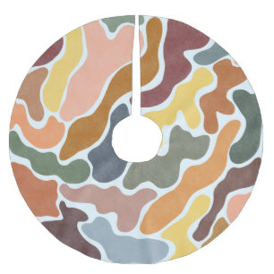 Jupon De Sapin En Polyester Brossé Illustration moderne abstraite aux tons terreux.