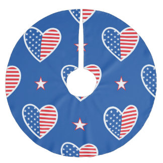 Jupon De Sapin En Polyester Brossé Indépendance américaine : Motif Vintage patriotiqu