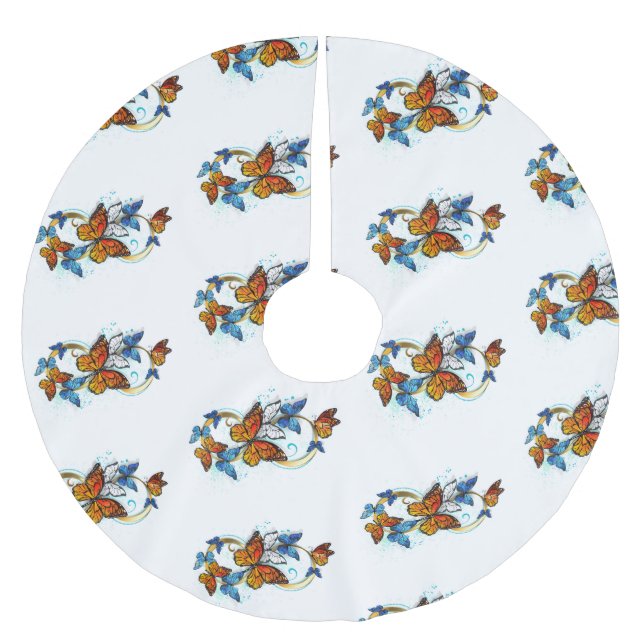 Jupon De Sapin En Polyester Brossé Infinity of Monarch Butterflies (Devant)