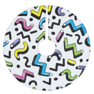 Jupon De Sapin En Polyester Brossé Jeu géométrique : Motif de formes de Doodles