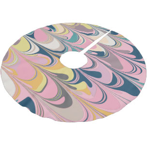 Jupon De Sapin En Polyester Brossé Joli Abstrait pinceau en marbre rose