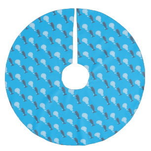 Jupon De Sapin En Polyester Brossé Joli cachalot soufflant des bulles dessin animé