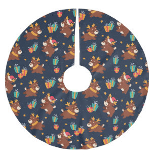 Jupon De Sapin En Polyester Brossé Joli renne de Noël