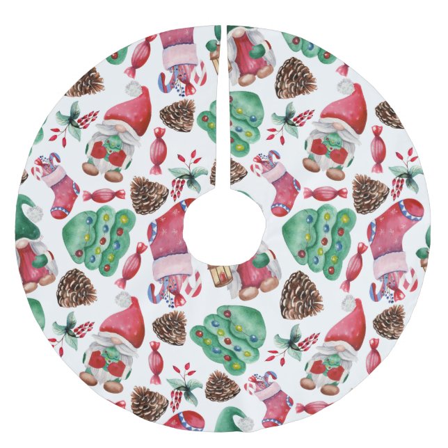 Jupon De Sapin En Polyester Brossé Jolie conception de Noël (Devant)