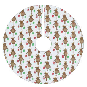 Jupon De Sapin En Polyester Brossé Jolie jupe d'arbre de Noël Reindeer
