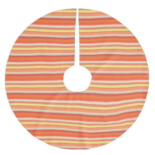 Jupon De Sapin En Polyester Brossé Jolies rayures orange rouge