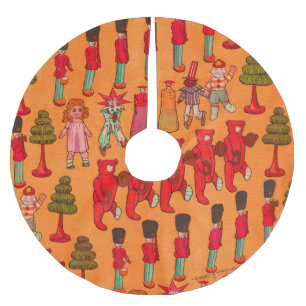 Jupon De Sapin En Polyester Brossé Jouet de Noël Enfants Vintages Jouer