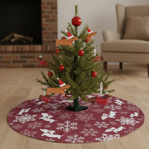 Jupon De Sapin En Polyester Brossé Jour férié de Noël de la jupe Wiener Dog de Dachsh