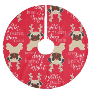 Jupon De Sapin En Polyester Brossé Joyeuse et lumineuse jupe d'arbre de Noël de renne