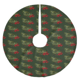 Jupon De Sapin En Polyester Brossé Joyeux Noël