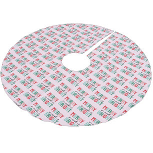 Jupon De Sapin En Polyester Brossé Joyeux Noël