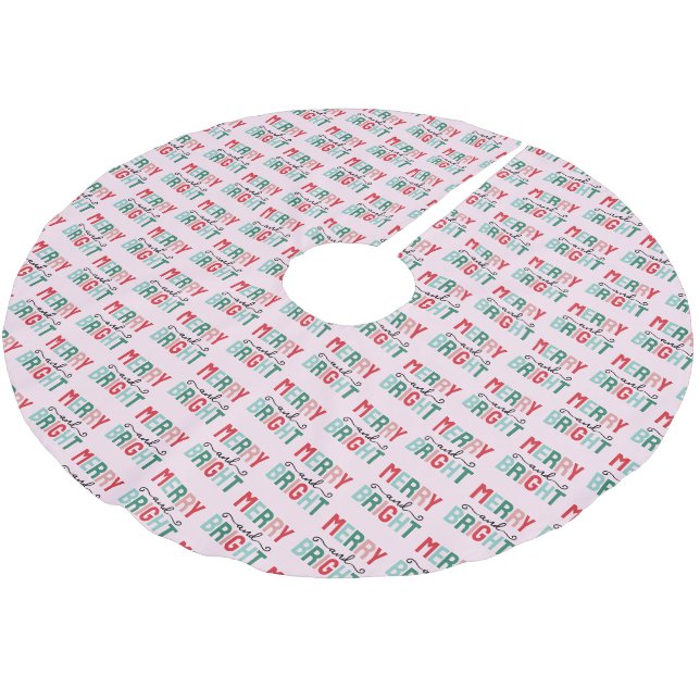Jupon De Sapin En Polyester Brossé Joyeux Noël (Angle)