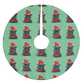 Jupon De Sapin En Polyester Brossé Joyeux Noël Affenpinscher