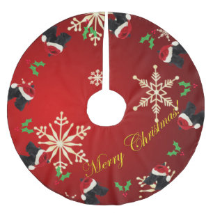 Jupon De Sapin En Polyester Brossé Joyeux Noël de Scottie