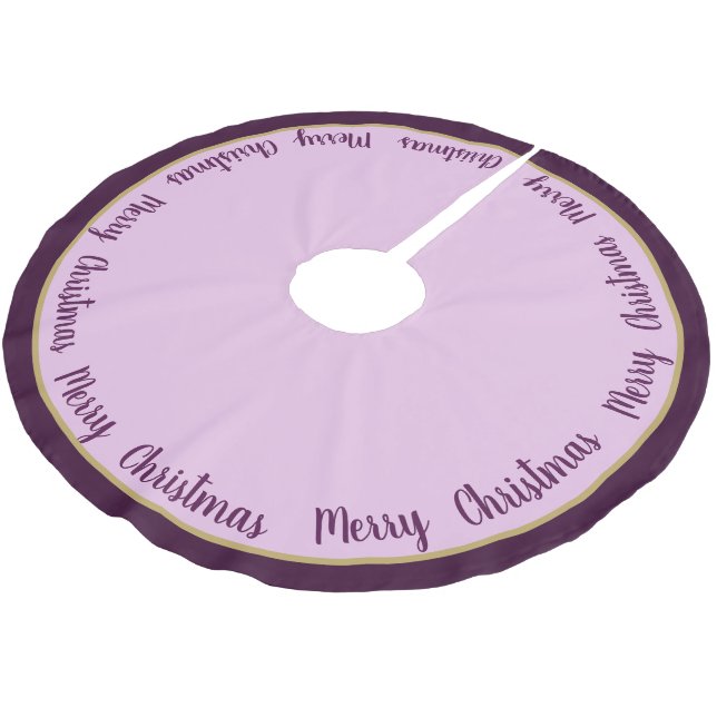 Jupon De Sapin En Polyester Brossé Joyeux Noël en jupe d'arbre (Angle)