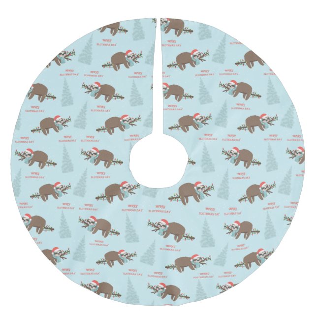 Jupon De Sapin En Polyester Brossé Joyeux Slothmas (Devant)