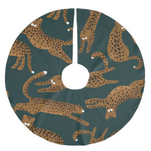 Jupon De Sapin En Polyester Brossé Jungle léopard : Vintage Poster de animal.