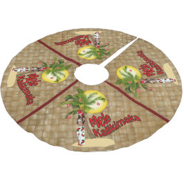 Jupon De Sapin En Polyester Brossé Jupe 2 d'arbre de Noël de Pin- Mele Kalikimaka