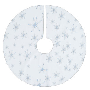 Jupon De Sapin En Polyester Brossé Jupe blanche d'arbre de flocon de neige