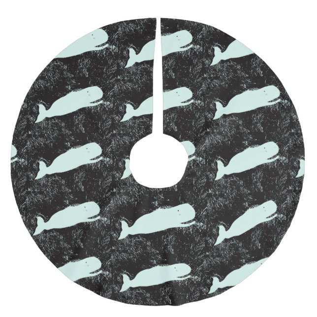 Jupon De Sapin En Polyester Brossé jupe d'arbre à baleines blanches (Devant)