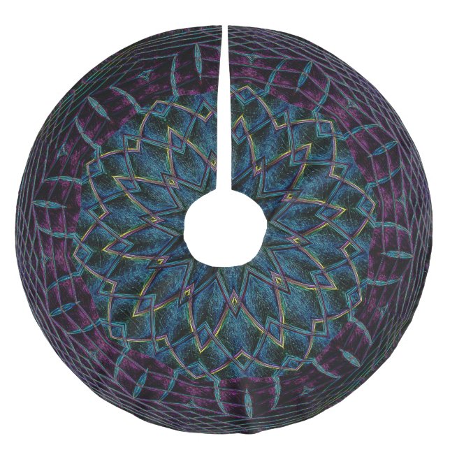 Jupon De Sapin En Polyester Brossé Jupe d'arbre bleu pourpre (Devant)