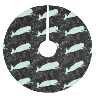 Jupon De Sapin En Polyester Brossé jupe d'arbre de baleines blanches