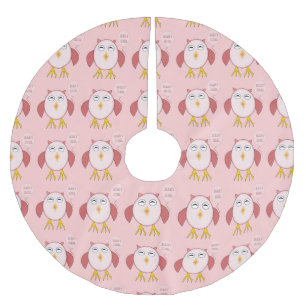 Jupon De Sapin En Polyester Brossé Jupe d'arbre de chouette de petite fille rose mign