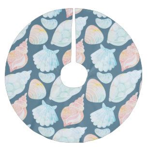 Jupon De Sapin En Polyester Brossé Jupe d'arbre de coquillage aquarelle