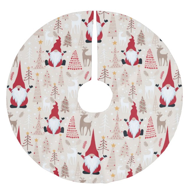 Jupon De Sapin En Polyester Brossé Jupe d'arbre de Noël (Devant)