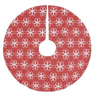 Jupon De Sapin En Polyester Brossé Jupe d'arbre de Noël de flocon de neige de bâton