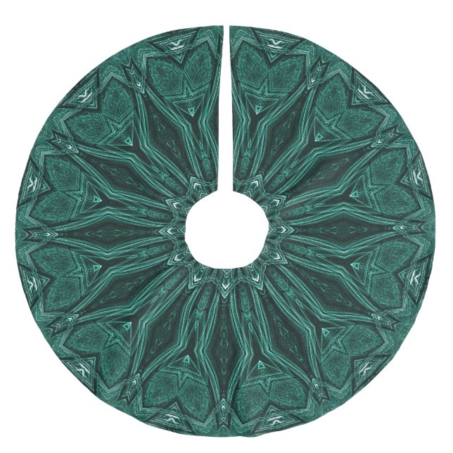 Jupon De Sapin En Polyester Brossé Jupe d'arbre de Noël décorative verte (Devant)