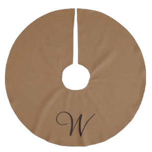 Jupon De Sapin En Polyester Brossé Jupe d'arbre de toile de jute de monogramme