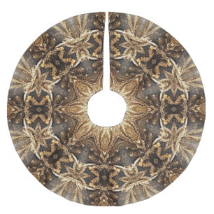 Jupon De Sapin En Polyester Brossé Jupe d'arbre décoratif or unique