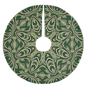 Jupon De Sapin En Polyester Brossé Jupe d'arbre décoratif or vert