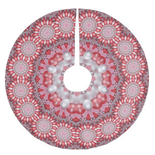 Jupon De Sapin En Polyester Brossé Jupe d'arbre décoratif rose