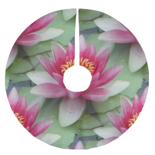 Jupon De Sapin En Polyester Brossé Jupe d'arbre Lily Lotus Rose