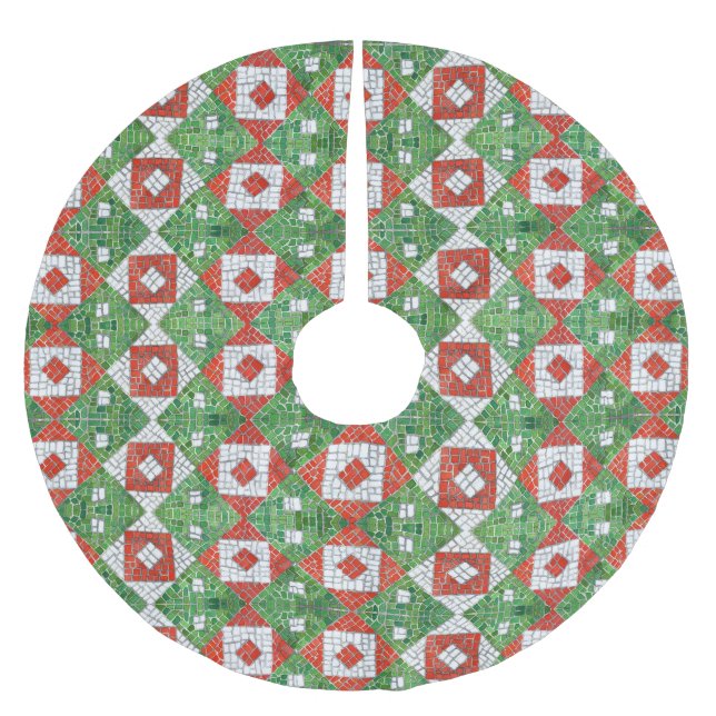 Jupon De Sapin En Polyester Brossé Jupe d'arbre MOSAIC VACANCES (Devant)