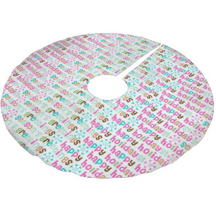 Jupon De Sapin En Polyester Brossé Jupe d'arbre pour fêtes joyeuses Joyeuses Fêtes