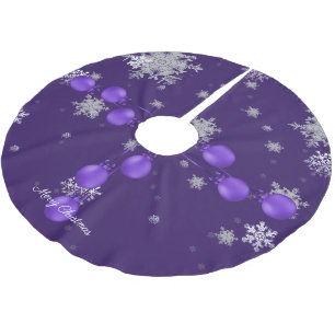 Jupon De Sapin En Polyester Brossé Jupe d'arbre pourpre ornements de Noël
